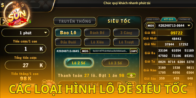 Danh sách các hình thức chơi lô đề siêu tốc SUNWIN được ưa chuộng nhất