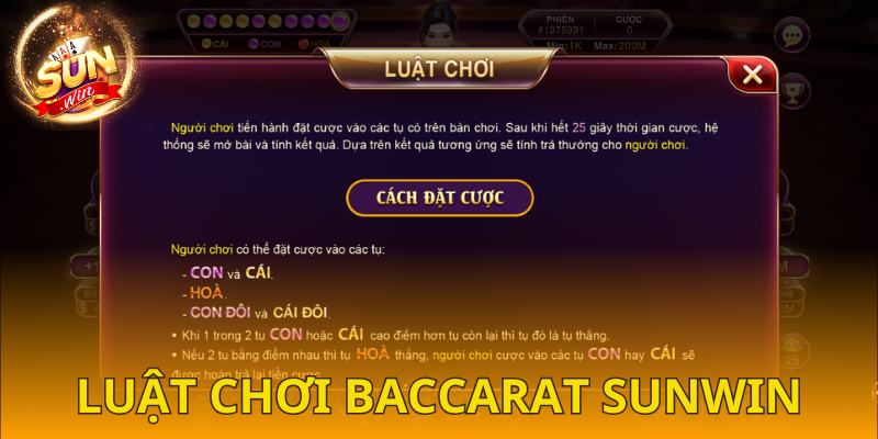  Hướng dẫn chi tiết các quy tắc đánh Baccarat SUNWIN