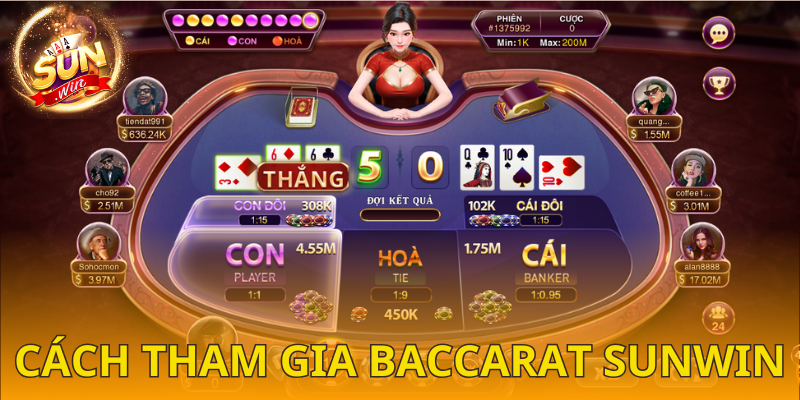  4 bước chơi Baccarat SUNWIN tại cổng game