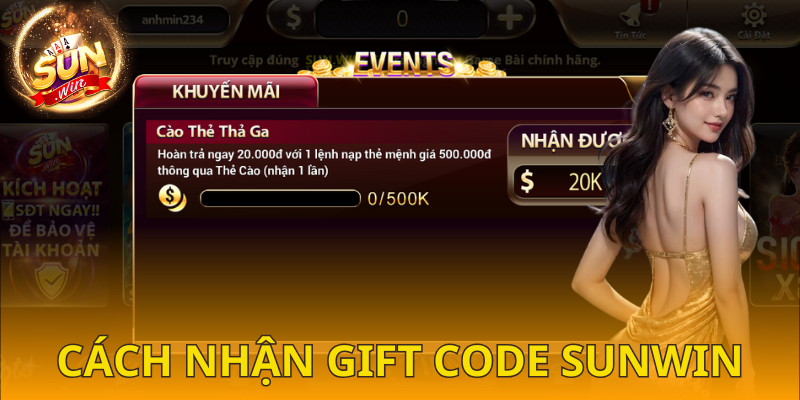Cách nhận gift code SUNWIN được cổng game chia sẻ