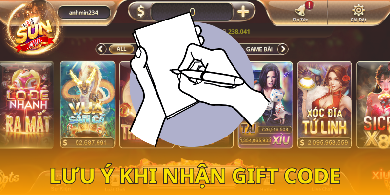 Các điều lưu ý khi nhận gift code