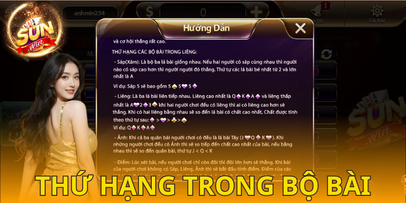  Ghi nhớ cách sắp xếp các bộ bài trong Liêng SUNWIN