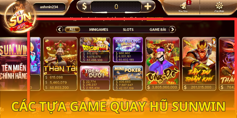 4 tựa game quay hũ SUNWIN đang hot