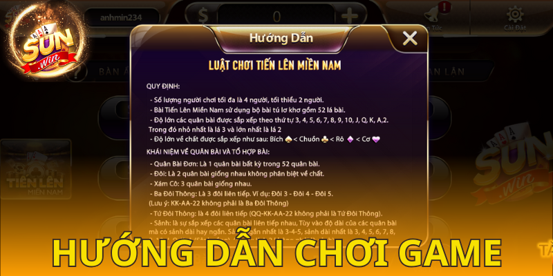 Bật mí luật chơi game Tiến Lên Miền Nam SUNWIN