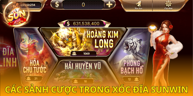 3 sảnh cược trong xóc đĩa SUNWIN