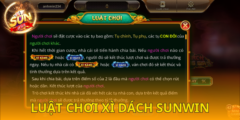 Học hỏi luật chơi xì dách SUNWIN