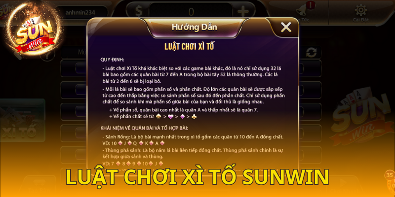 Luật chơi cơ bản của trò chơi xì tố SUNWIN